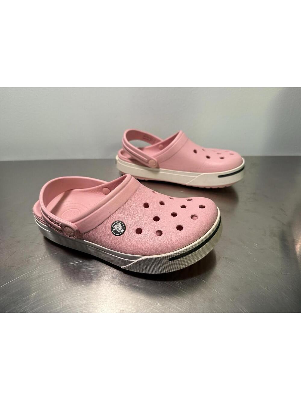 Crocs Crocband II Clog Sandals Shoe Women's 6 Men's 4. Pink White Black